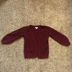 Cat & jack Cozy Burgundy Knit Cardigan